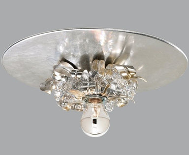 Single Lamp Ceiling Light in Silver Metal with premium Element