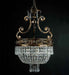 75 cm old gold and crystal Empire style chandelier