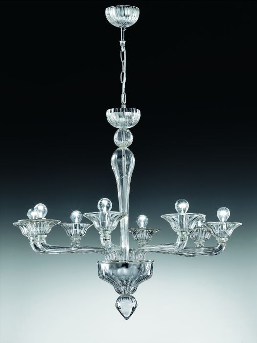 Classic 8 arm Venetian style glass chandelier