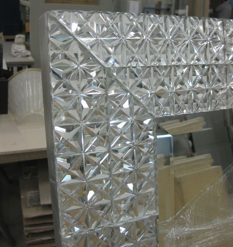 Stunning Modern Venetian Mirror With Faceted Glass Tiles