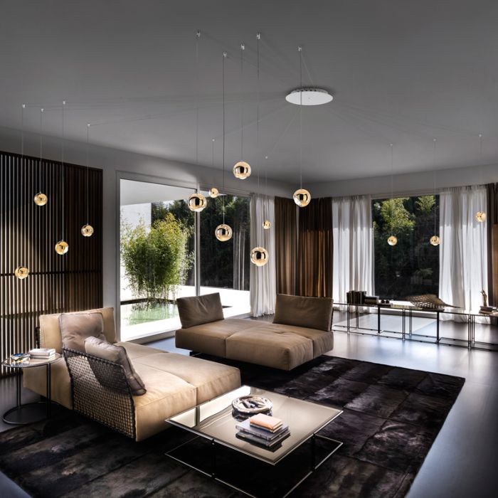 Spider 14 light system in 4 fabulous metal finishes