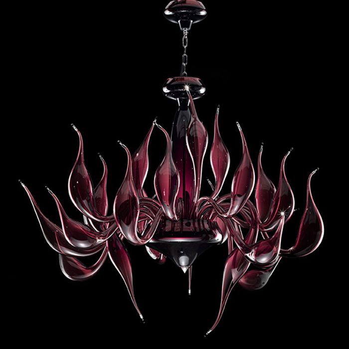Fornasier LU chandelier, hand-blown and trademarked on the island of Murano