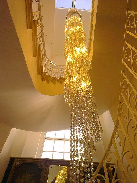 8 Meter long stairwell chandelier