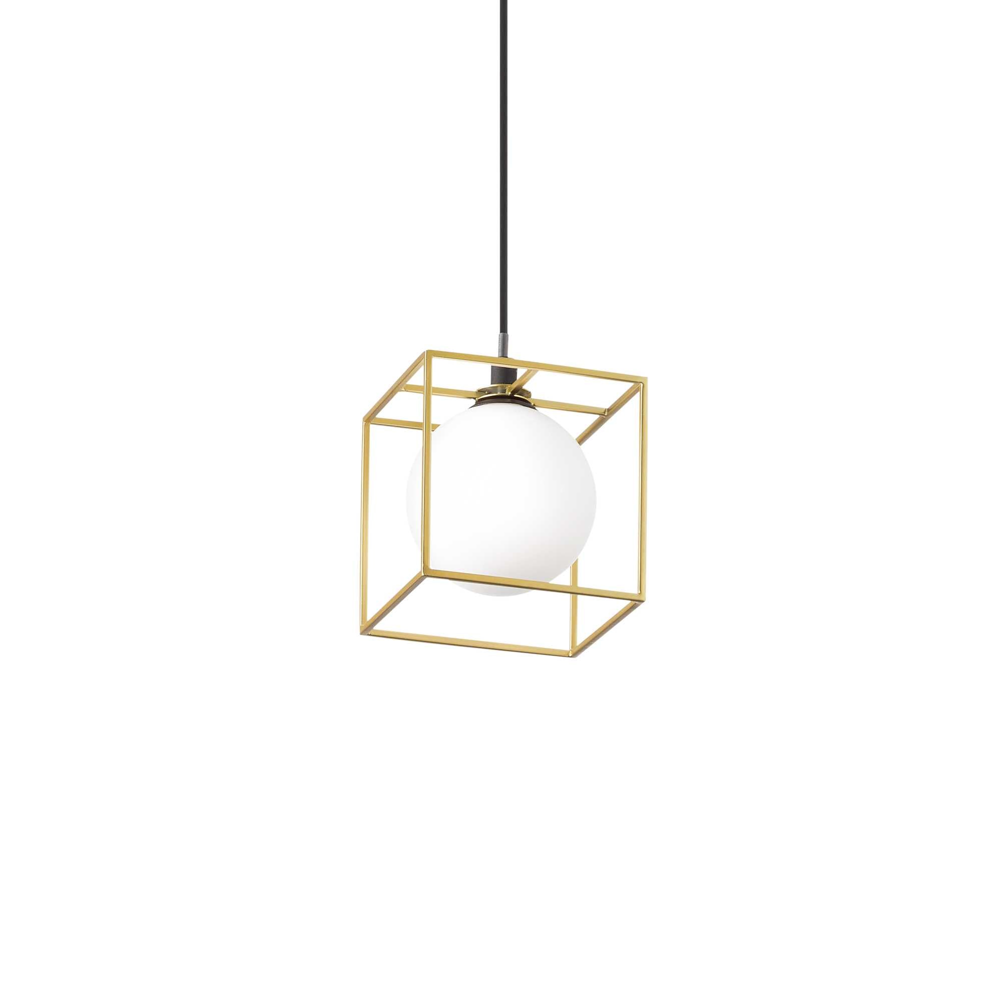 brass Ideal Lux caged pendant