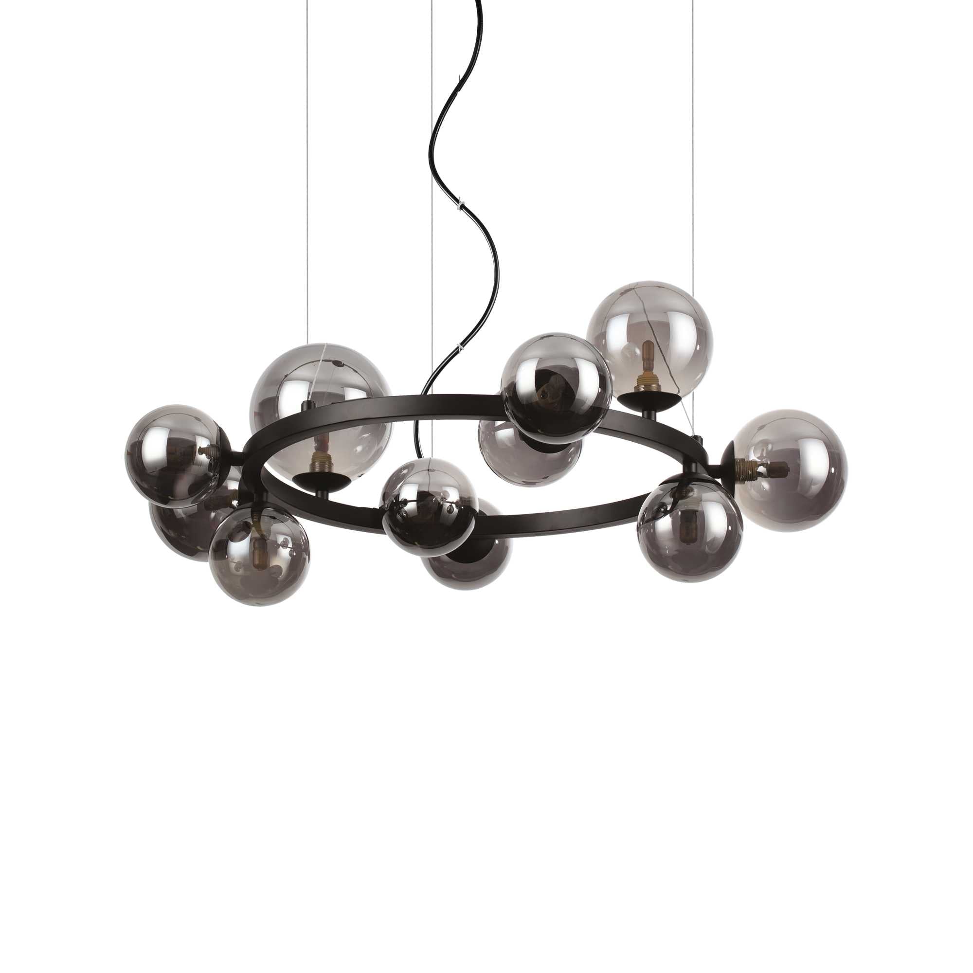 11 light smokey grey Ideal Lux metal Ceiling pendant