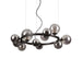 11 light smokey grey Ideal Lux metal Ceiling pendant