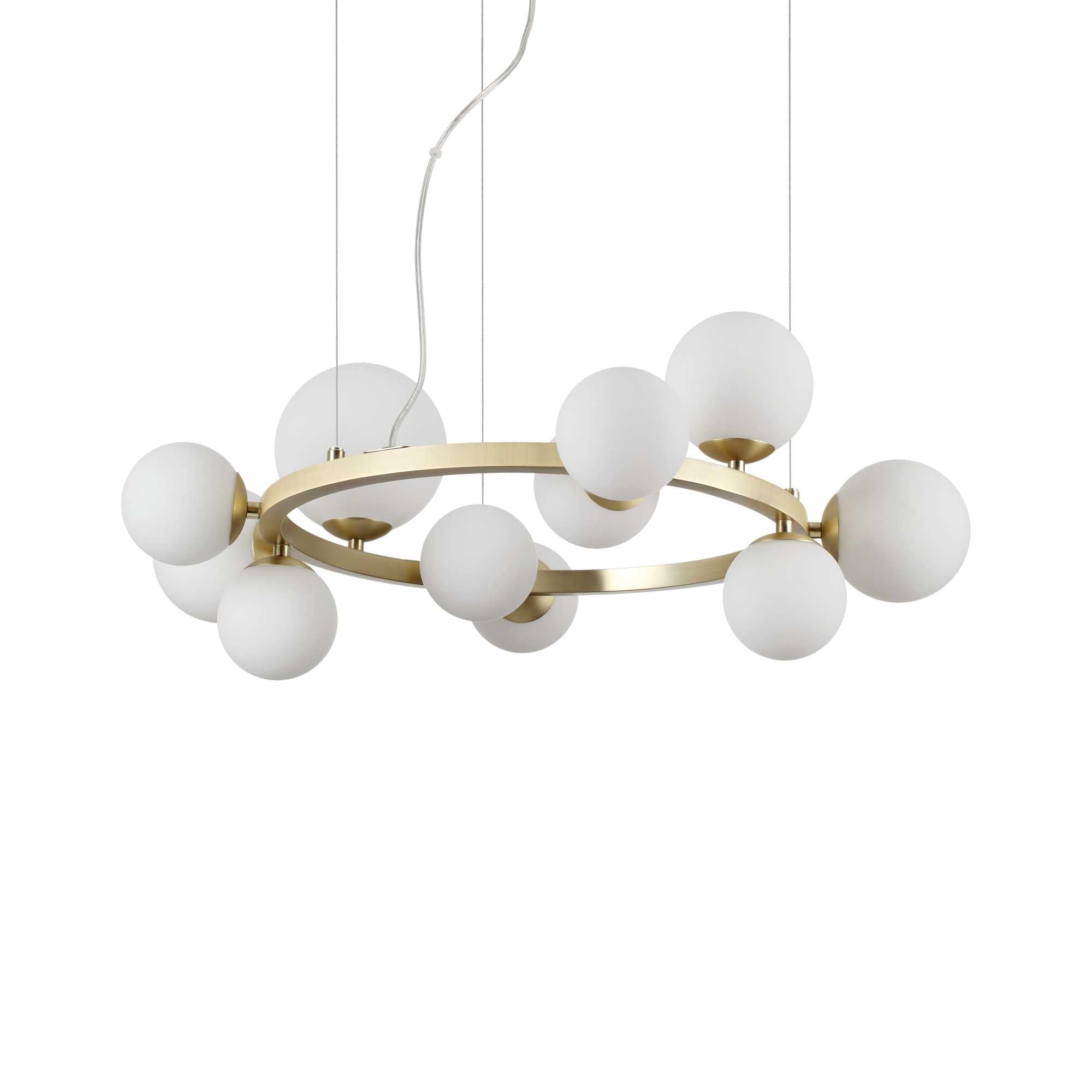 11 light white and brass ceiling pendant