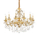 12 Light Gold Metal Ideal Lux Crystal Chandelier