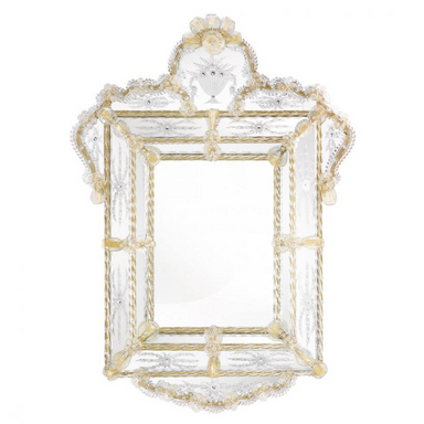 Elaborate Venetian Wall Mirror With Gold Decoration