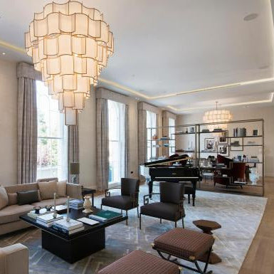 Copper Framed Modern Italian Chandelier With 6 Tiers