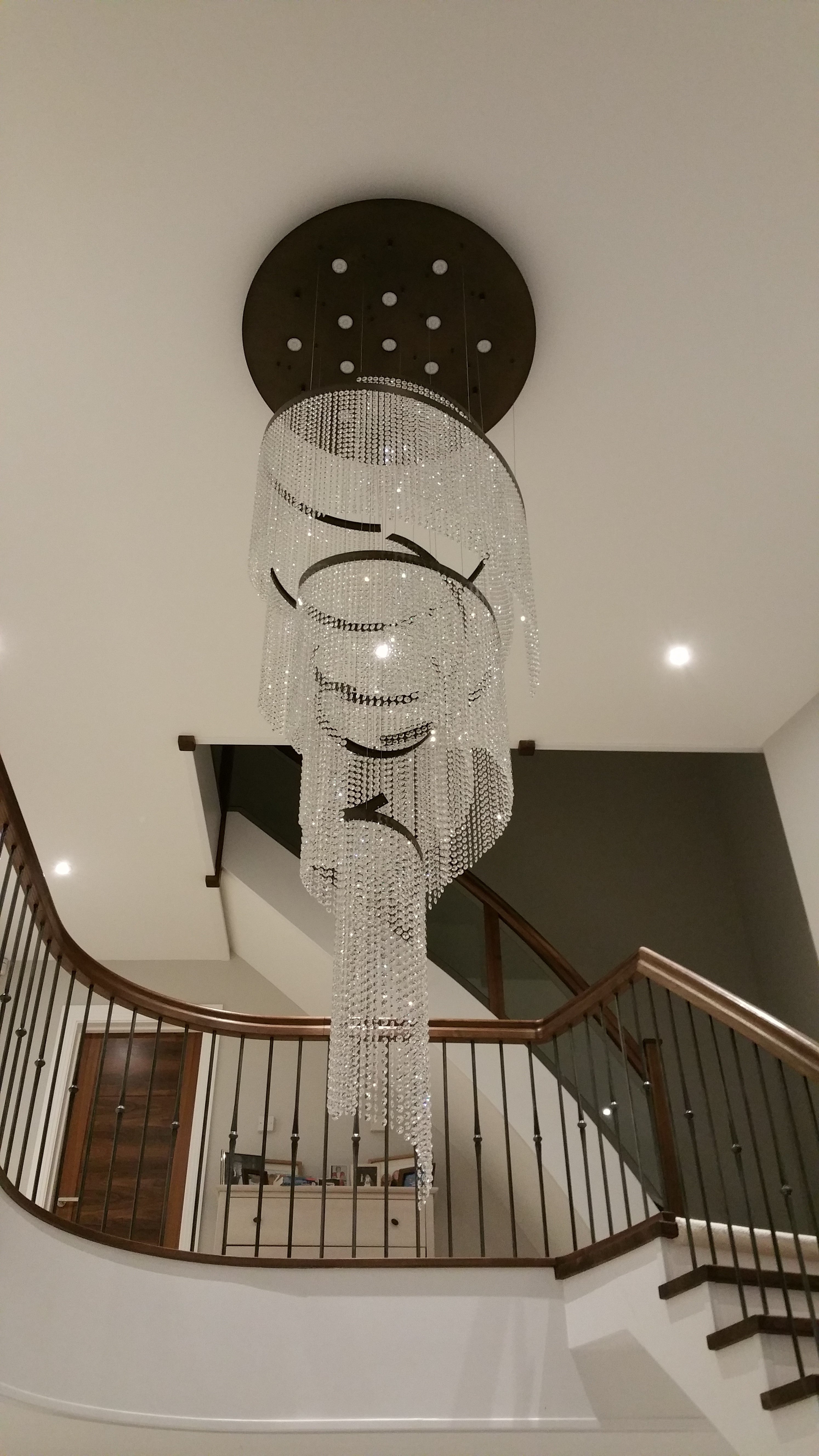 Luxurious Crystal Stairwell Chandelier