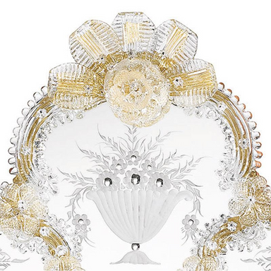 Elaborate Venetian Wall Mirror With Gold Decoration