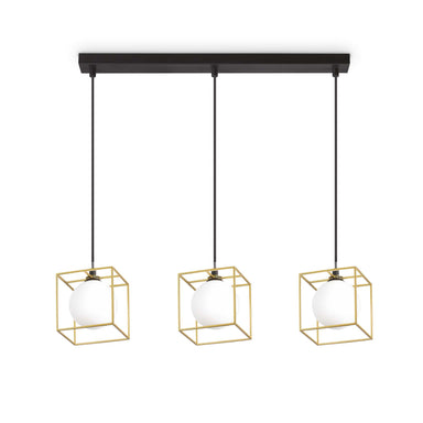 3 Light Individual Caged Metal Ceiling Pendant