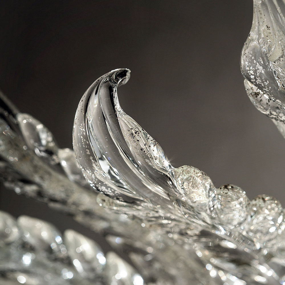 Clear with Gold or Silver Murano Glass Suspended Ceiling Light