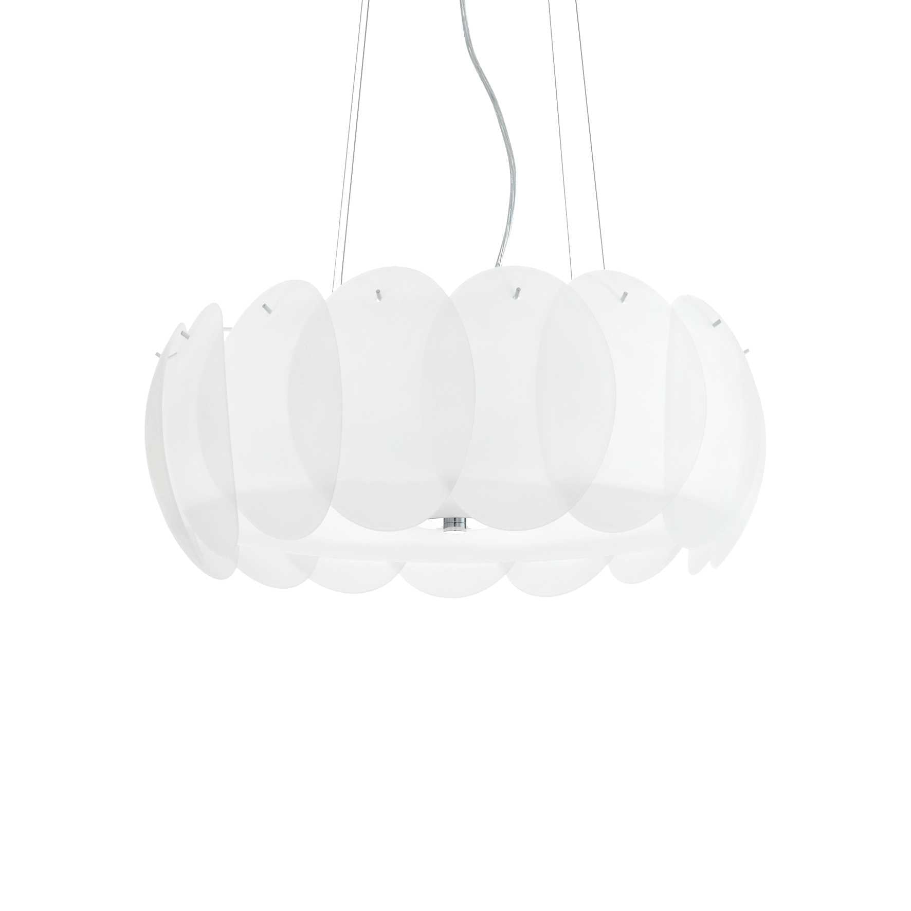 Ideal Lux Ovalino 55cm White Ceiling Pendant 