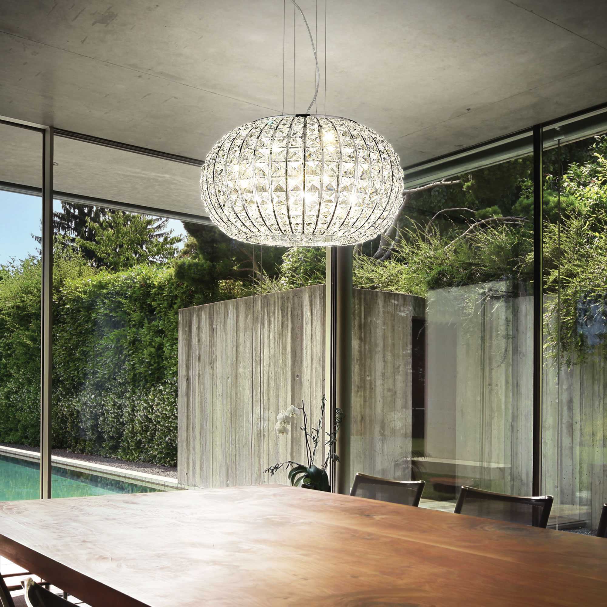 42cm Ideal Lux Crystal Ceiling Pendant