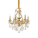 6 Light Gold Metal and Ideal Lux Crystal Chandelier