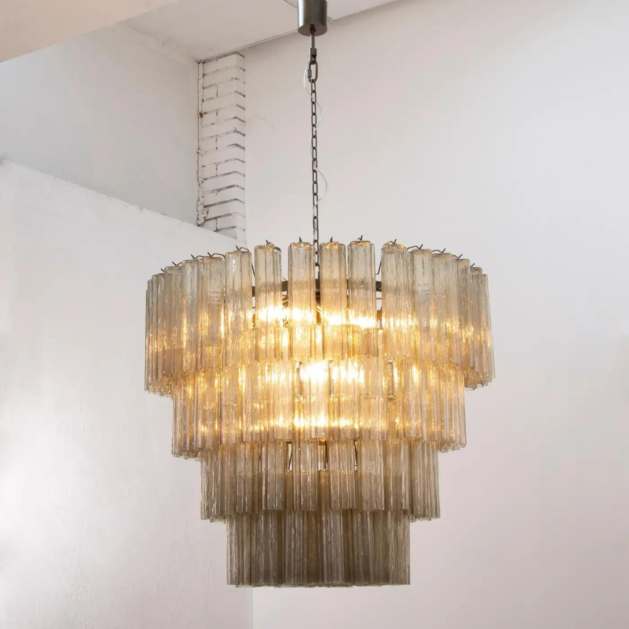 Large Smoke Glass Tronchi Chandelier