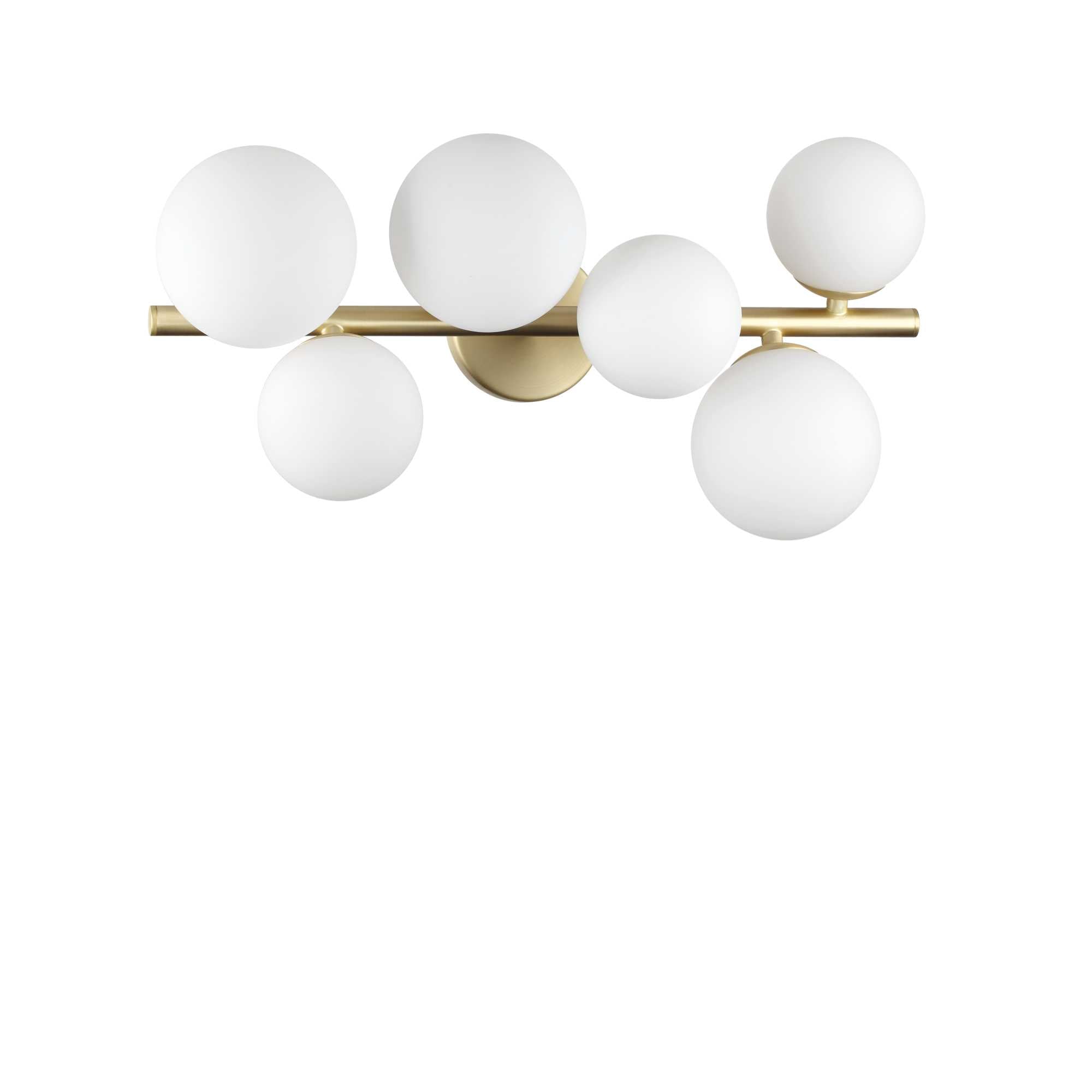 white and brass Ideal Lux 6 light ceiling light