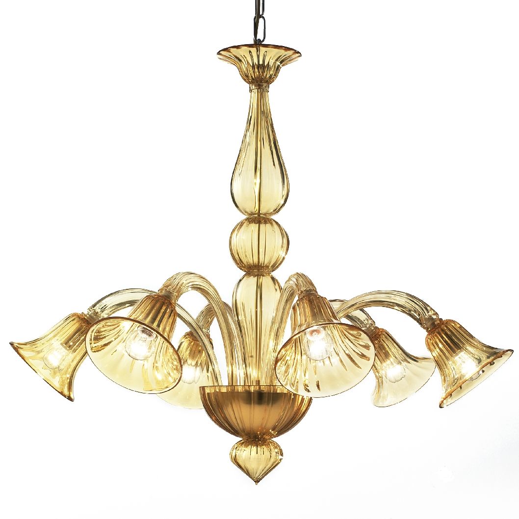 Venetian 6 light Murano Chandelier