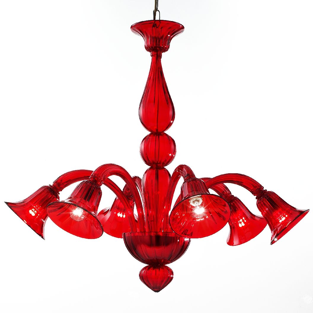 Venetian 6 light Murano Chandelier