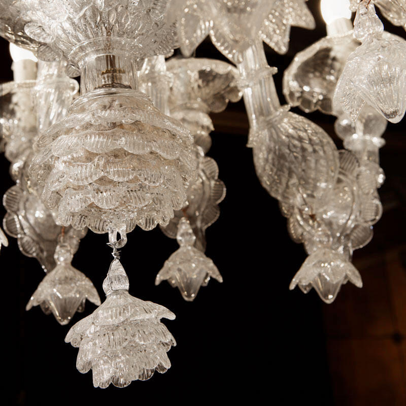Very Large Murano Glass Chandelier In The 18th Century Rezzonico Style