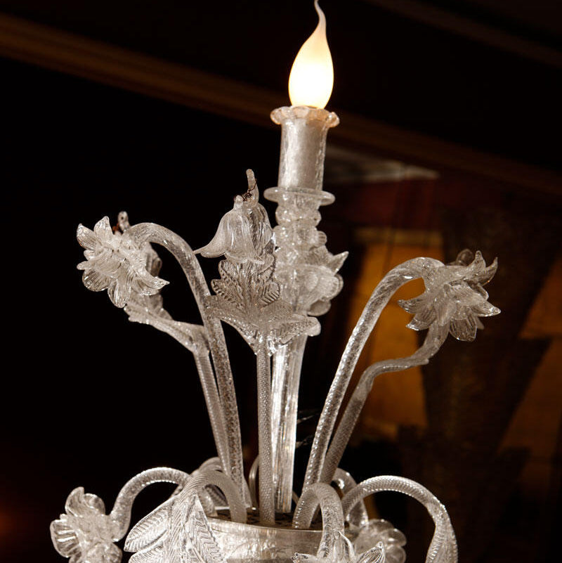 Very Large Murano Glass Chandelier In The 18th Century Rezzonico Style