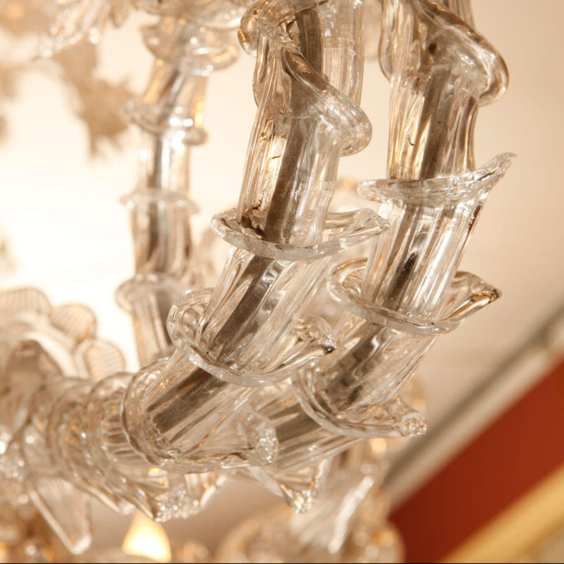 Very Large Murano Glass Chandelier In The 18th Century Rezzonico Style
