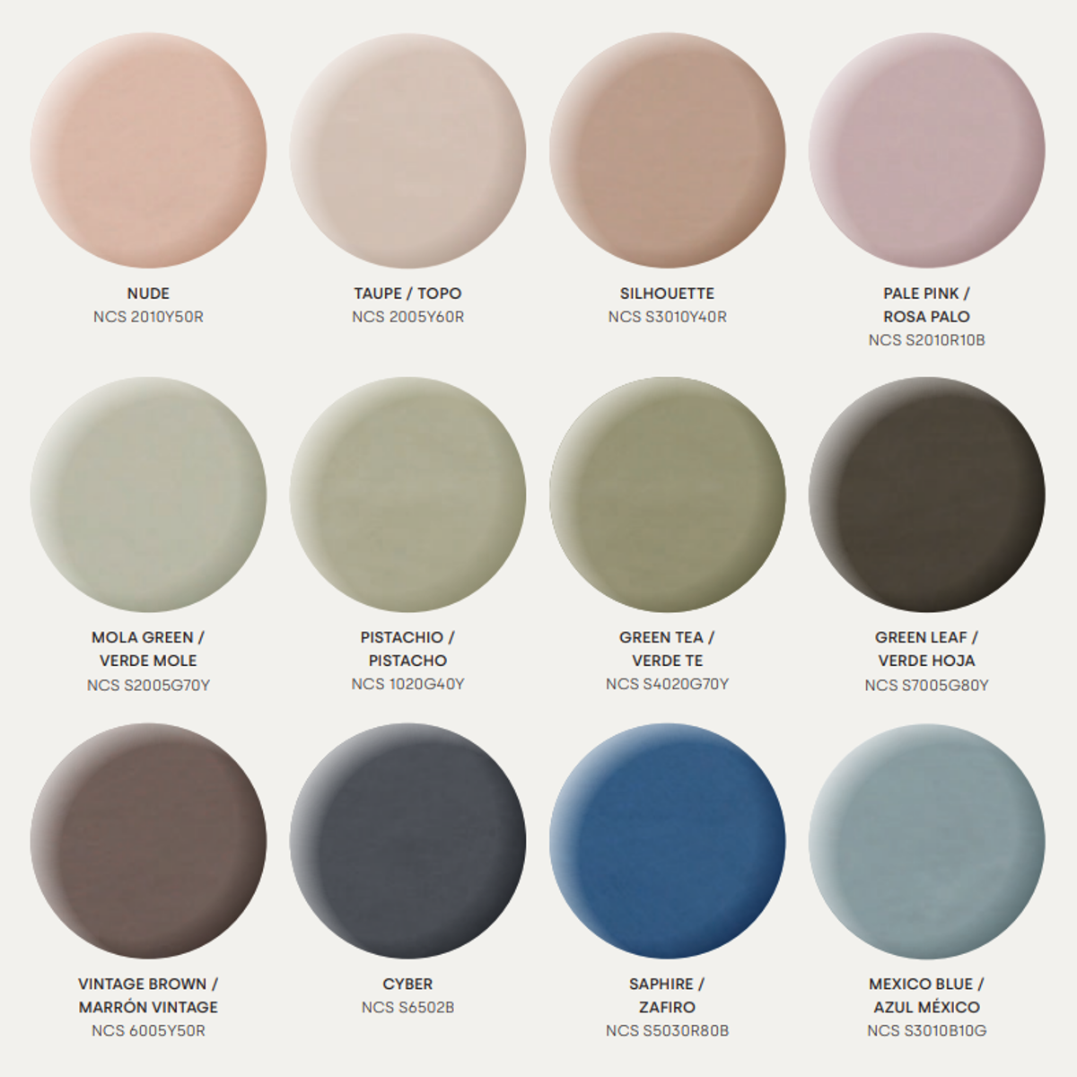 Ceramics colour palette