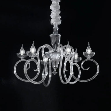 Transparent baroque murano glass chandelier