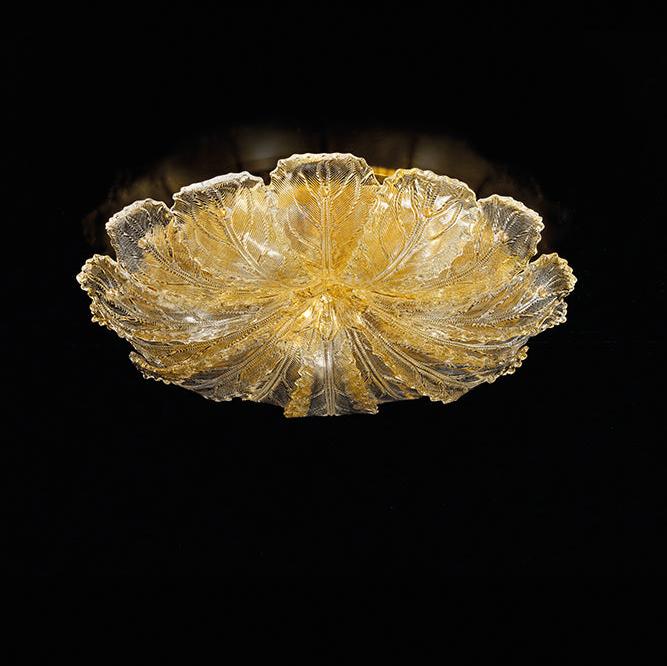 Large Classic Murano Glass Flush Ceiling Lamp