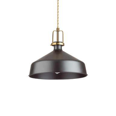 Matt Black Modern Ceiling Pendant with Gold Detailing