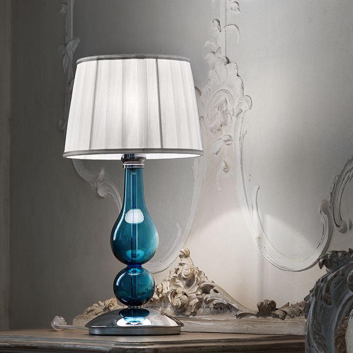 Hand-Blown Elegant Fine Italian Large Table Lamp With Murano Glass