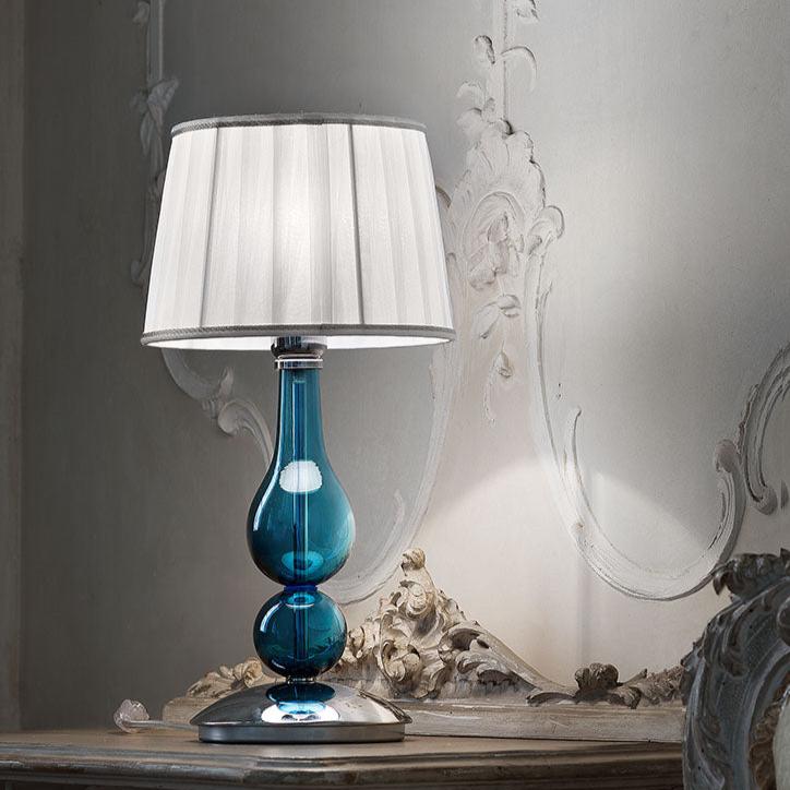 Hand-Blown Elegant Fine Italian Small Table Lamp With Murano Glass