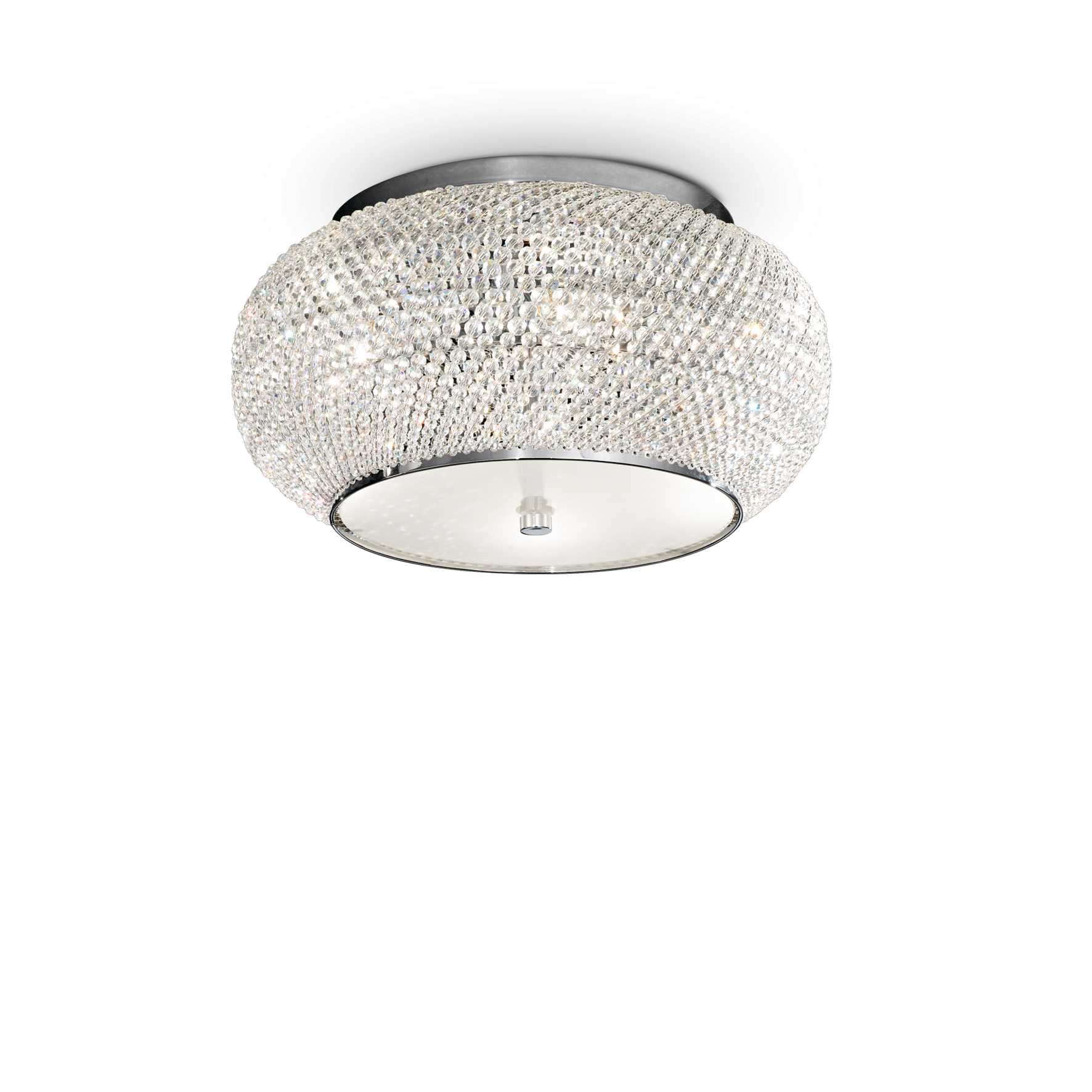 Chrome 40cm Ideal Lux Crystal Ceiling Light