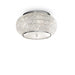 Chrome 40cm Ideal Lux Crystal Ceiling Light