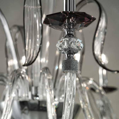 Classic Glass & Crystal 10 Arm Chandelier | Mirrored Glass Decoration