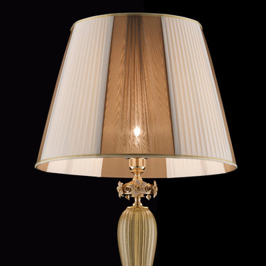 Clear Murano Floor Lamp with Floral Elements