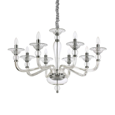 Amber Blown Glass 8 Light Chandelier