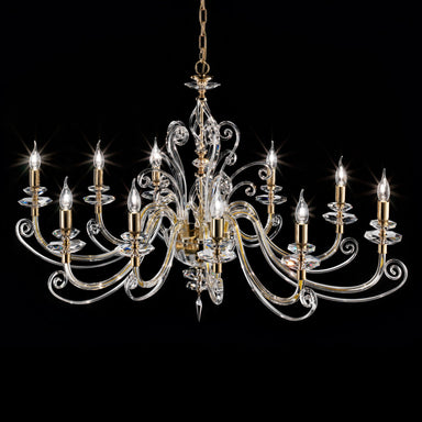 Clear Glass 10 Arm Oval Dining Room Chandelier