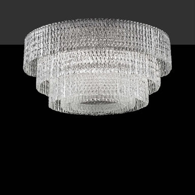 Clear Round Textured Glass Tube Chandelier