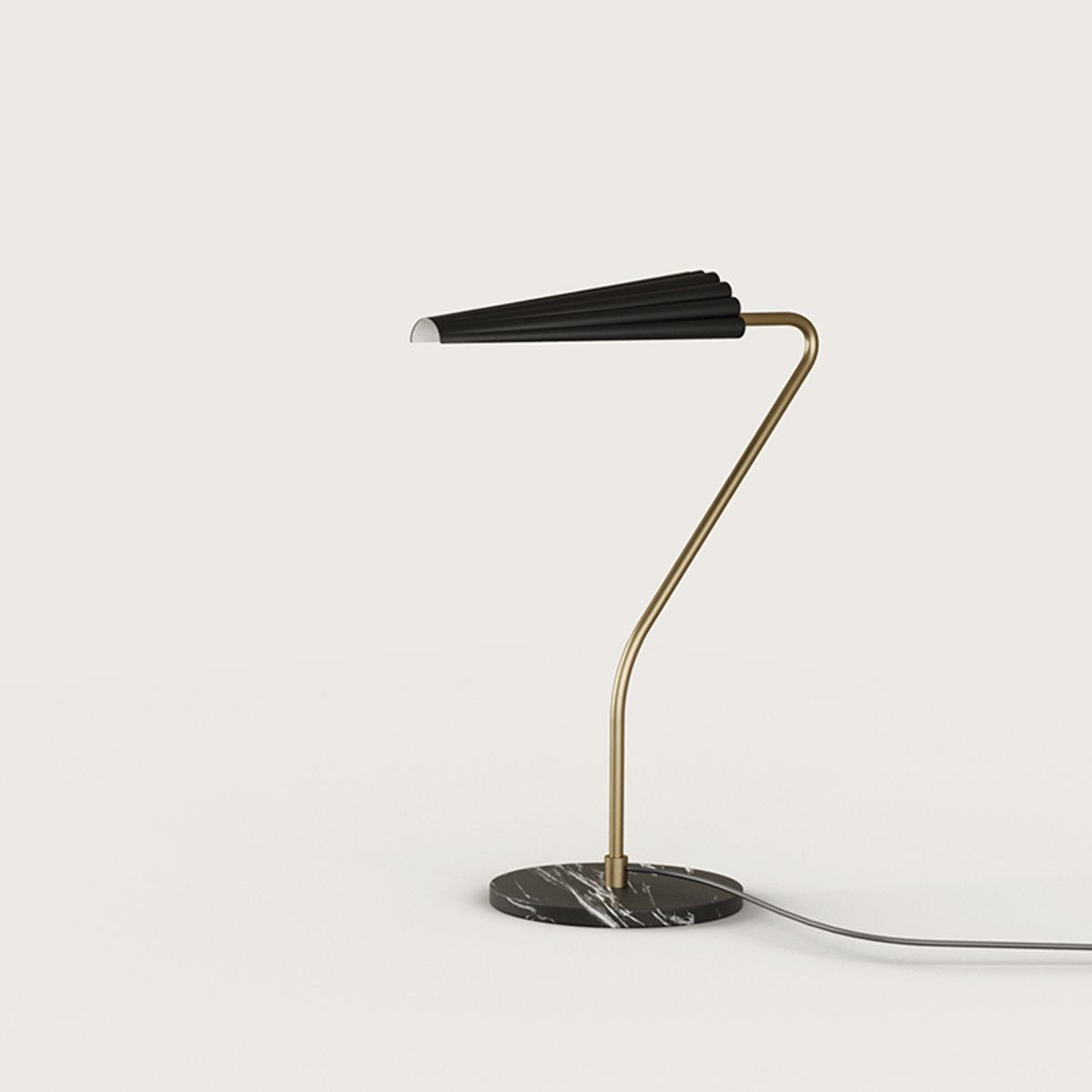 Contemoprary gold metal and marble table lamp