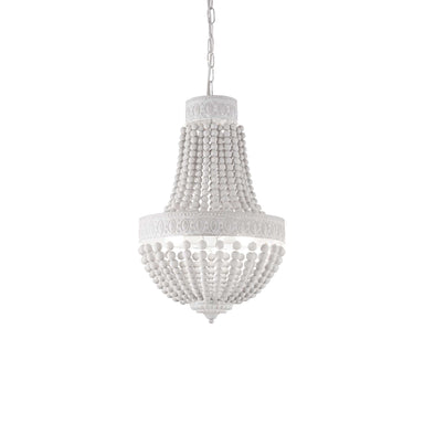 Contemporary White Wood Ceiling Pendant