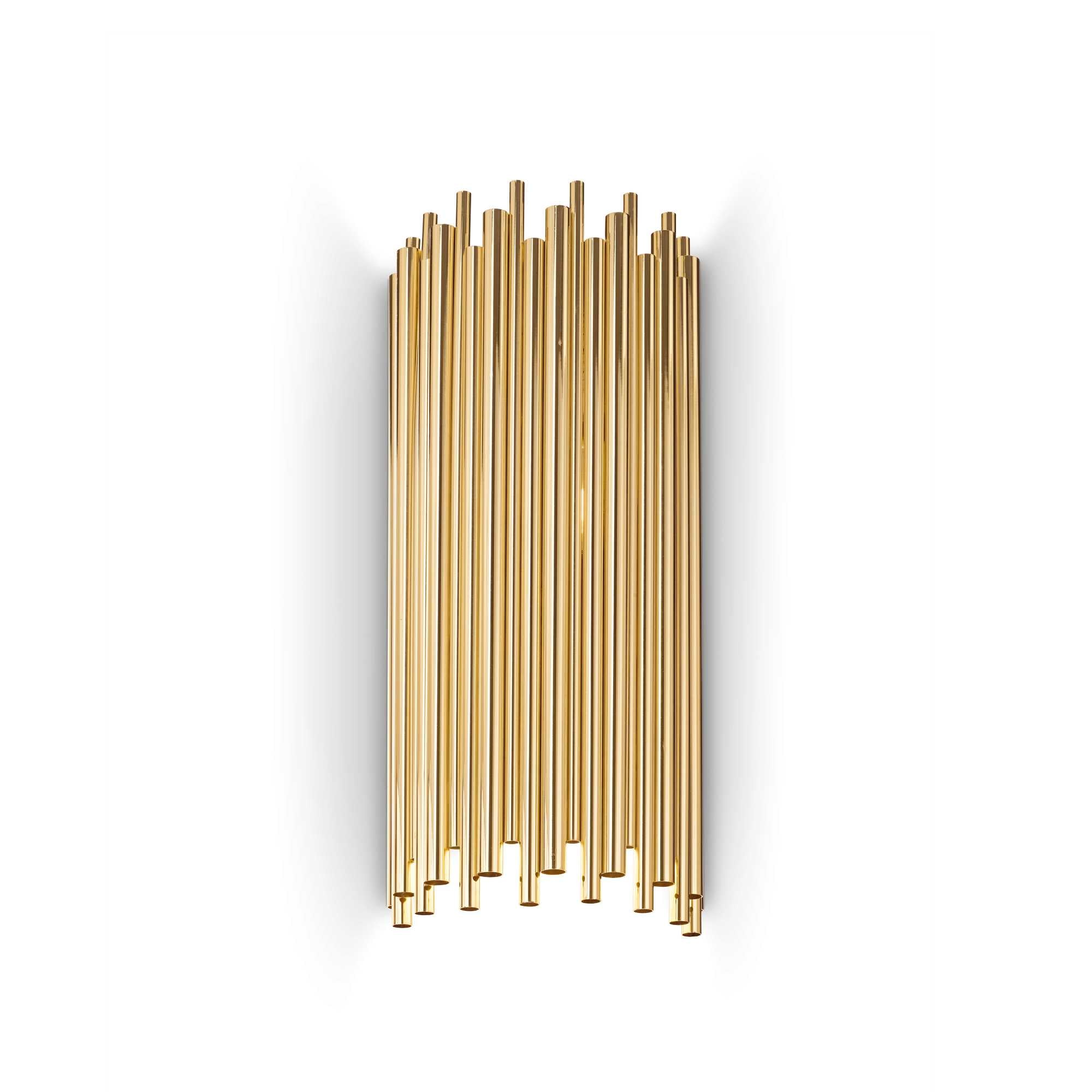 Contemporary Gold Metal Tube Wall Light Ideal Lux