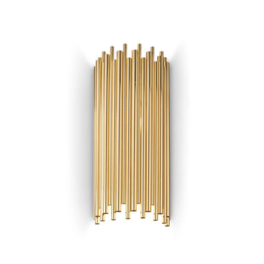 Contemporary Gold Metal Tube Wall Light