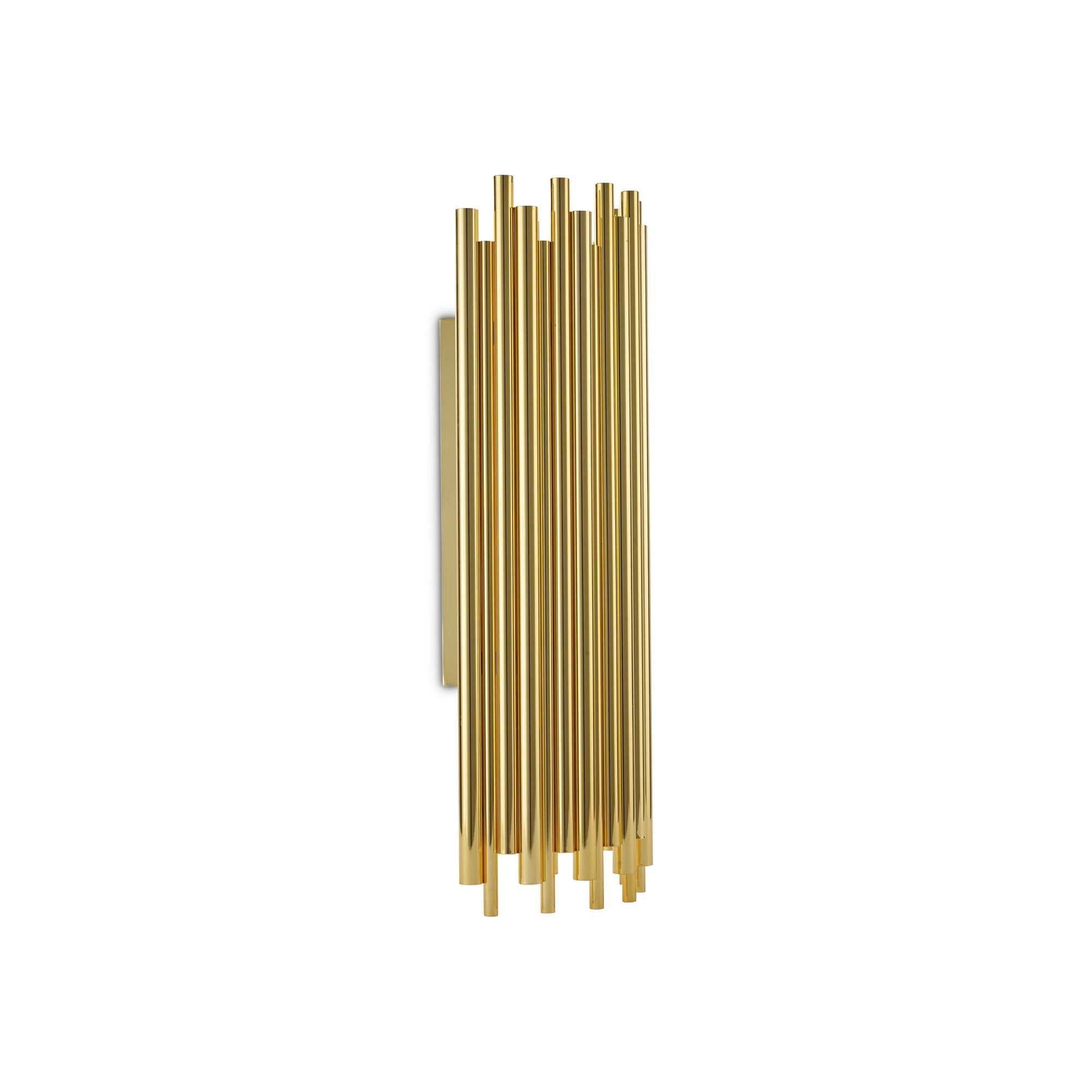 Contemporary Gold Metal Tube Wall Light Ideal Lux