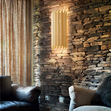 Contemporary Gold Metal Tube Wall Light