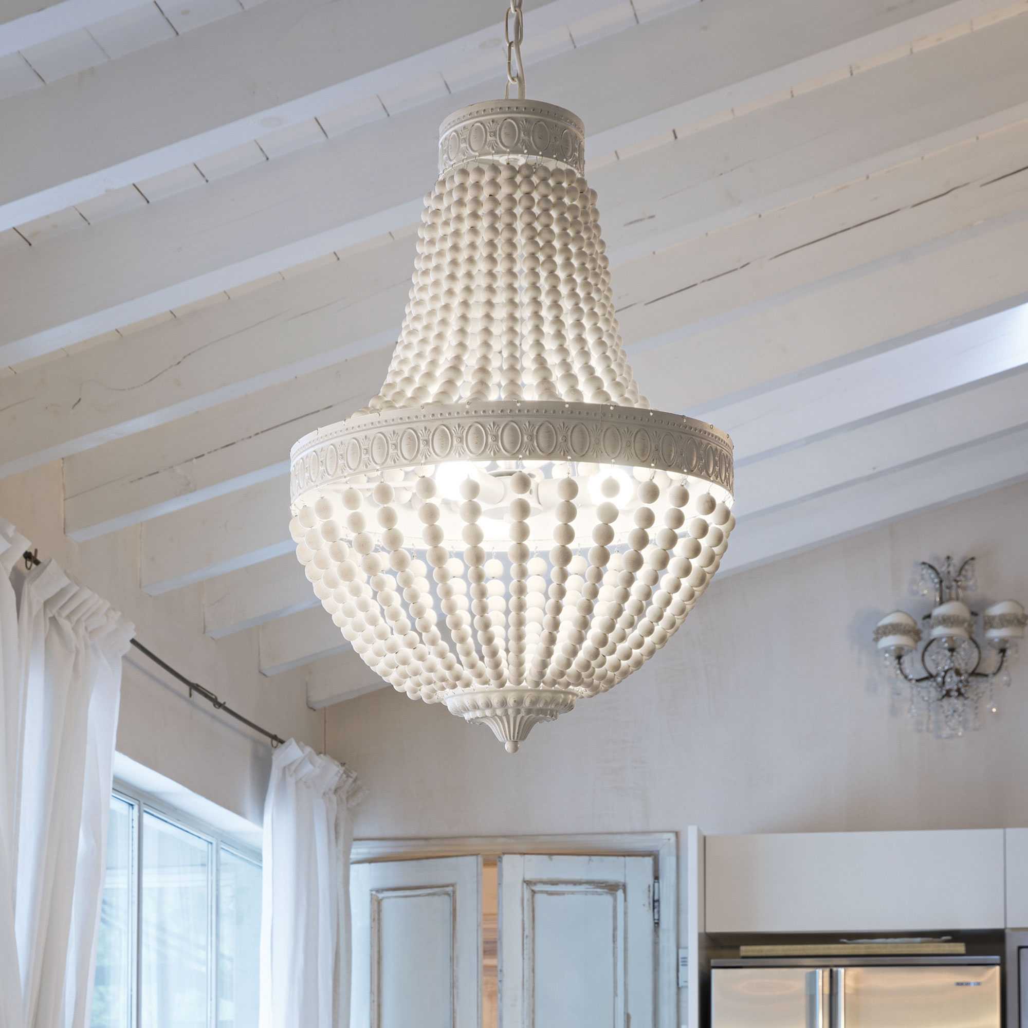 Contemporary white wood Ideal Lux Ceiling Pendant