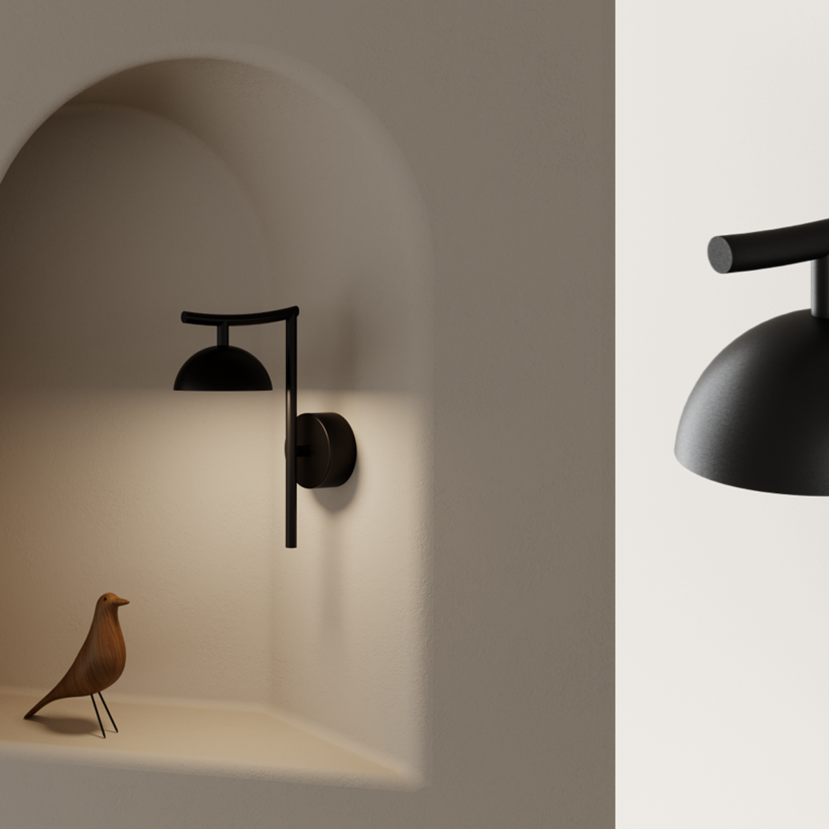 Contemporary black metal wall light