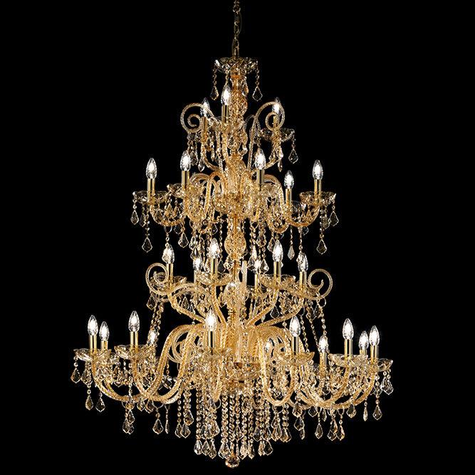 Hand-Blown Antique Four-Tier Fine Venetian Chandelier With 27 Shades And Murano Glass